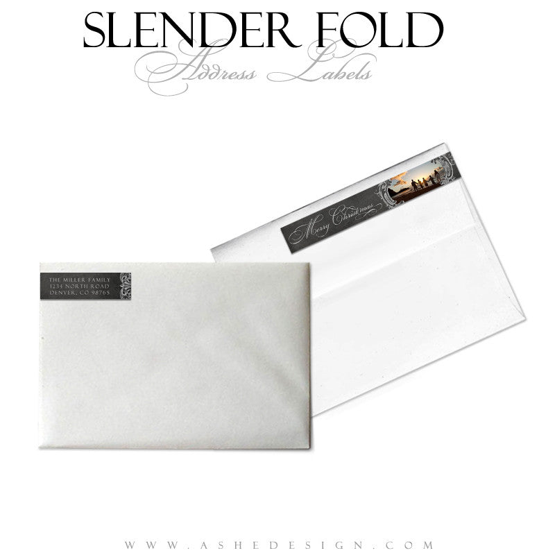 Slender Fold Address Label Designs - Chalkboard
