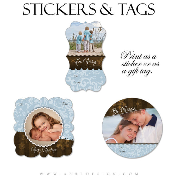 Christmas Sticker Tag Set - Be Merry