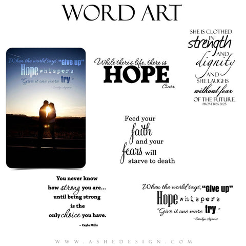 Inspirational Word Art Quotes - Hope