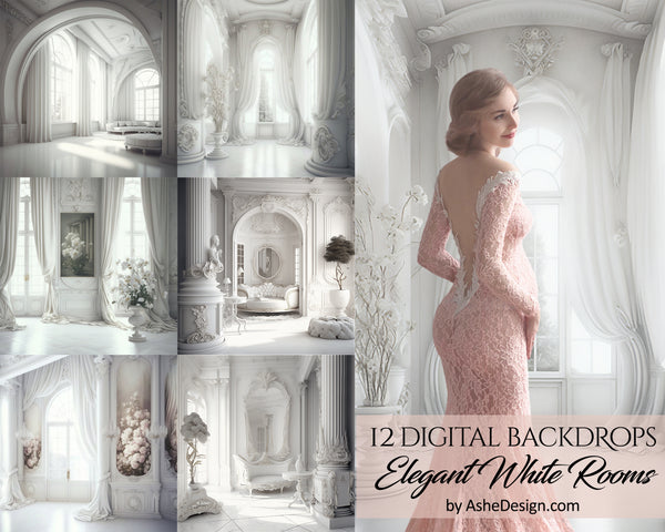 Photography backdrop, Digital overlays, Digital backgrounds, Photoshop overlays, photography overlays, Maternity backdrops, Backdrop Overlays for photographers, Elegant White Room, White Room Backdrop, White Room Overlays, White Room Studio Backdrops
