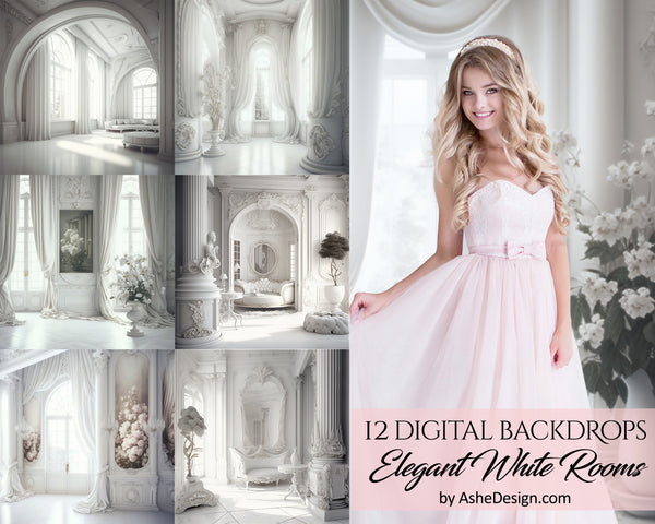 Photography backdrop, Digital overlays, Digital backgrounds, Photoshop overlays, photography overlays, Maternity backdrops, Backdrop Overlays for photographers, Elegant White Room, White Room Backdrop, White Room Overlays, White Room Studio Backdrops