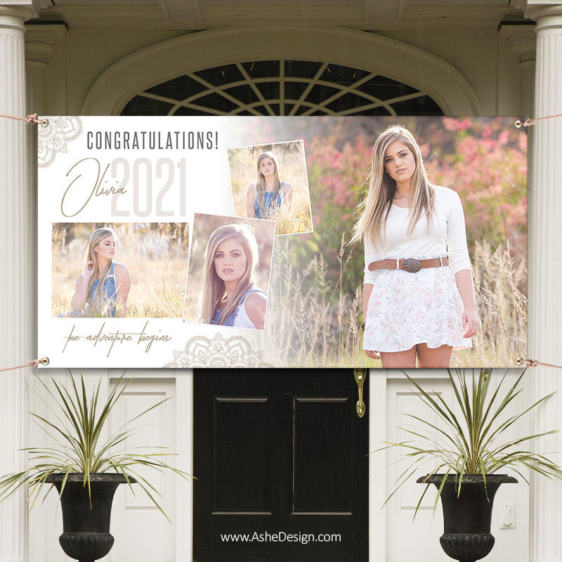6x3 Graduation Banner - Adventure Begins