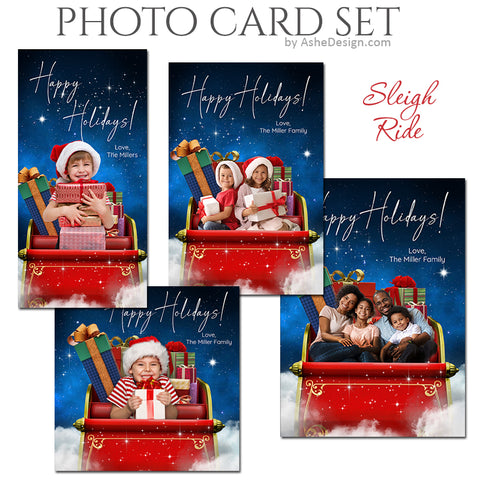 Christmas Photo Card Set - Sleigh Ride