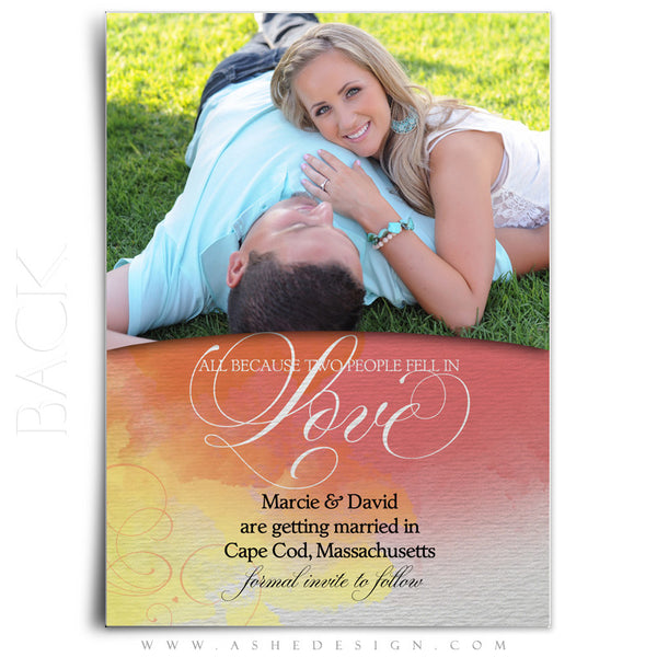 Save The Date Photography Templates | Watercolor back
