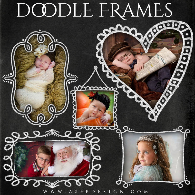 Designer Gems for Photoshop | Chalkboard Doodle Frames