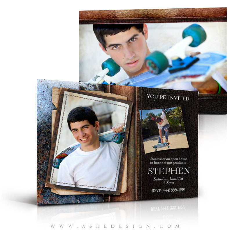 Leather Stitched 5x7 Flat Full View web display