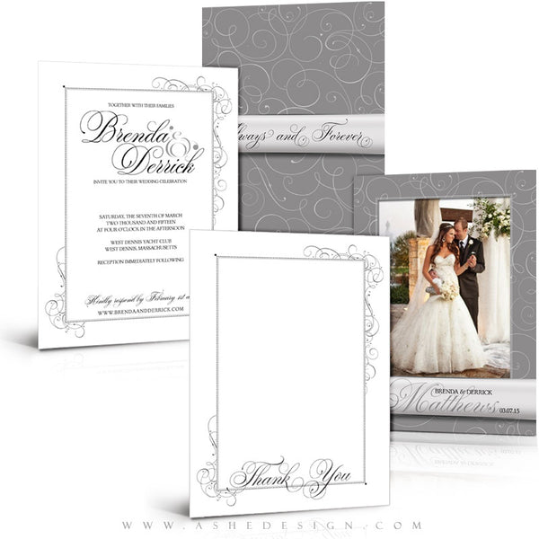 Always & Forever Wedding Invitation/Thank You Template Set