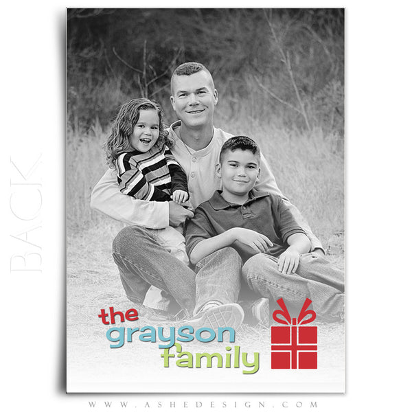 Christmas Card Photoshop Templates | The Gift back