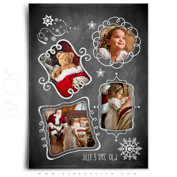 Christmas Card Photoshop Templates | Chalkboard Doodle Frames back