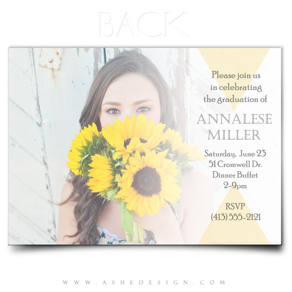 Senior Girl 5x7 Graduation Card | Symmetry back
