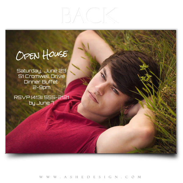 Ashe Design | 5x7 Flat Graduation Invite | Back