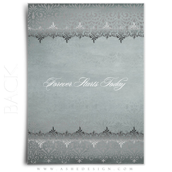 Antique Damask Wedding Invitation Template back