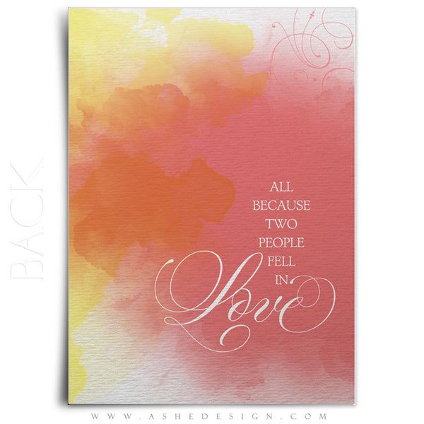 Watercolor Wedding Invitation Template back