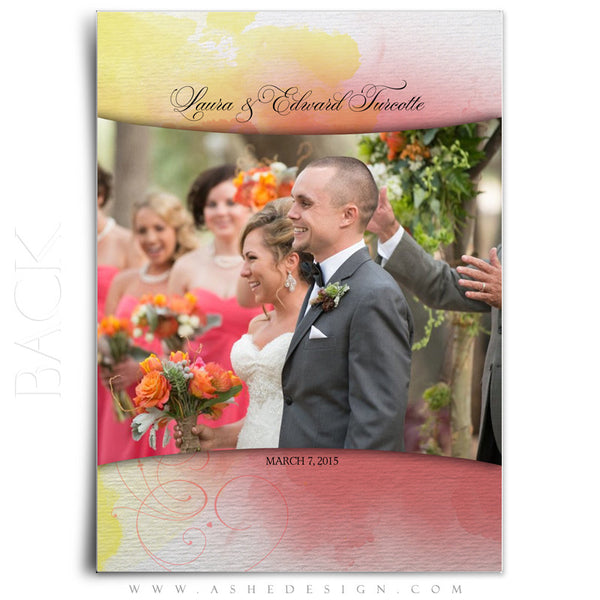 Watercolor Wedding Thank You back