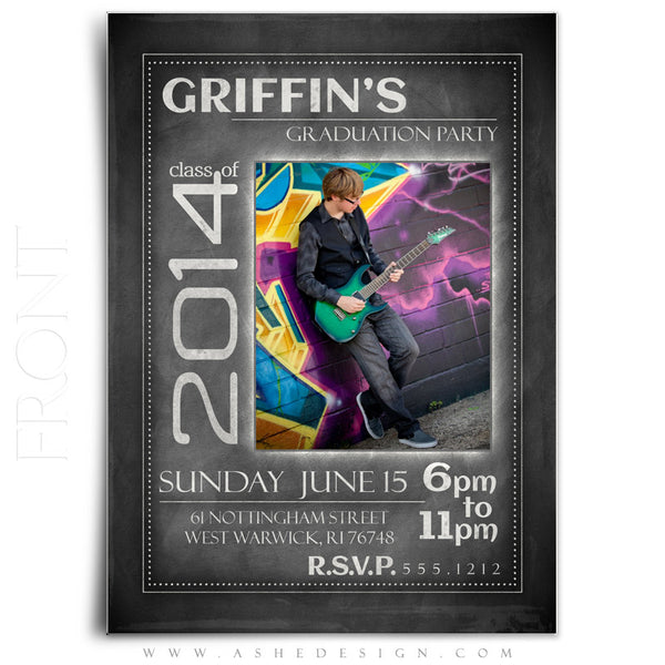 Chalkboard Sr Boy 2014 - 5x7 flat card front web display