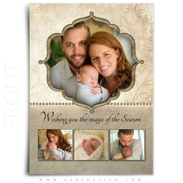 Christmas Card Photoshop Templates | Victorian Garden front 2014