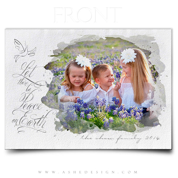 Christmas Card Photoshop Templates | Let There Be Peace front
