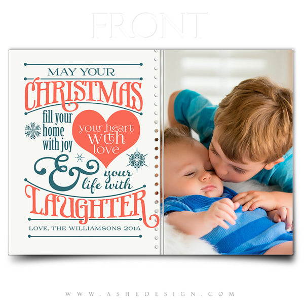 Christmas Flat 5x7 Card Templates | Christmas Laughter front