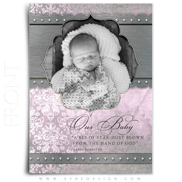 Girl Birth Announcement | Christina front