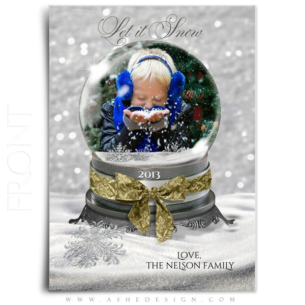 Snow Globe - Let It Snow 5x7 flat card front web display