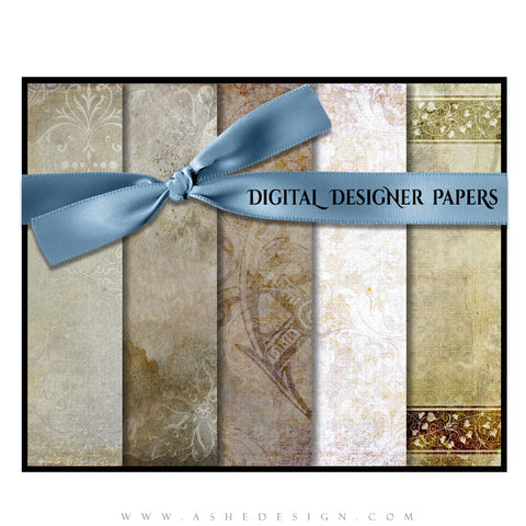 Ashe Design | Digital Designer Papers | Antique Parchment full set