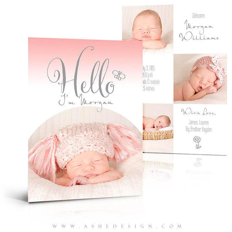 Birth Announcement 5x7 Flat | Simply Baby Morgan