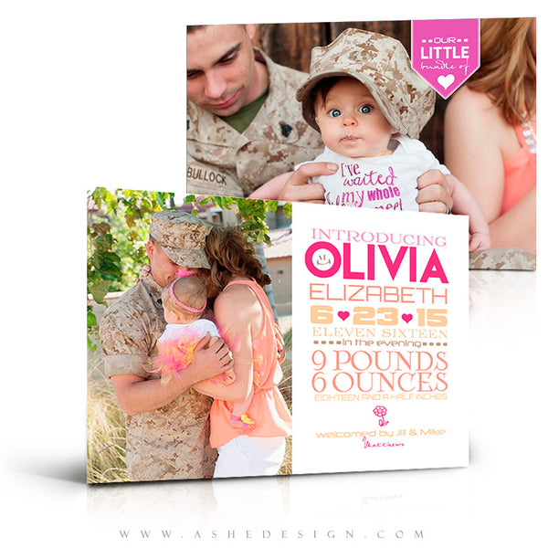 Birth Announcement 5x7 | Simply Baby Olivia