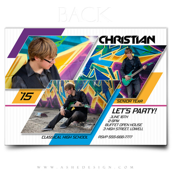 Senior Graduation Card | Geometric Color Slide back