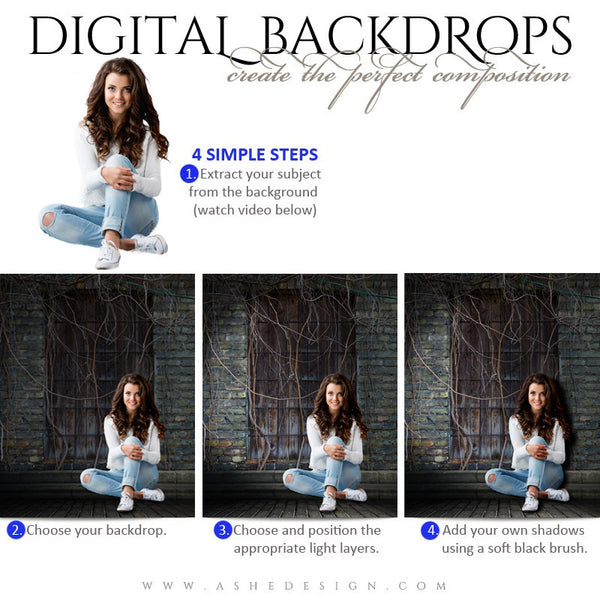 Ashe Design | Digital Backdrops | 16x20 | Window Ivy