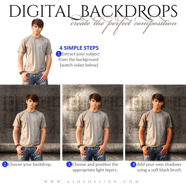 Ashe Design | Digital Backdrops | 16x20 | Concrete Grunge