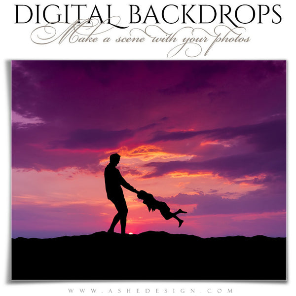 Ashe Design | Digital Backdrops | 16x20 | Mountain Sunset dad