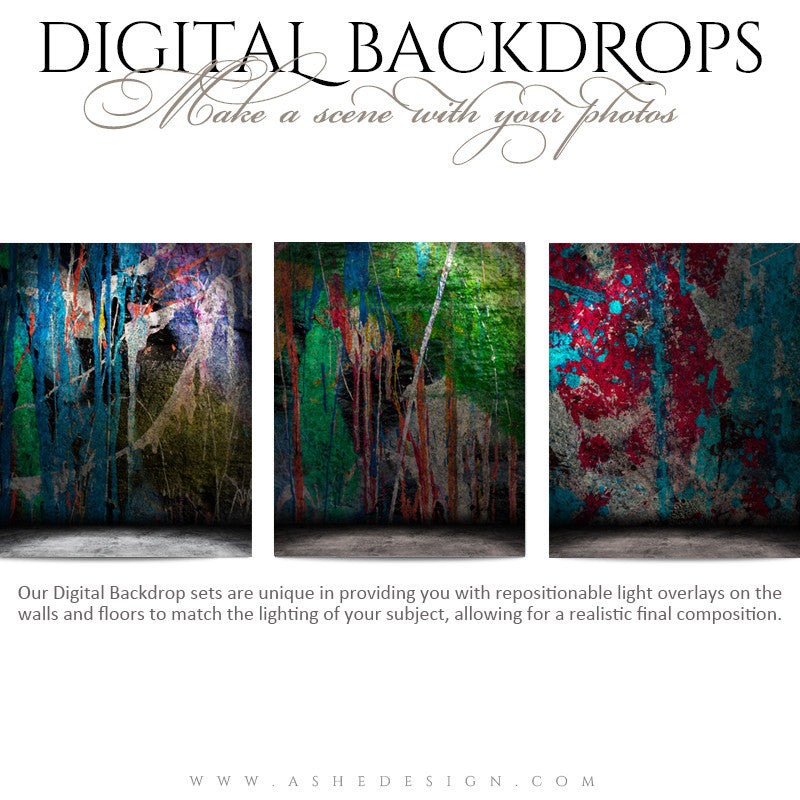 Ashe Design | Digital Backdrops | 16x20 | Painted Grunge