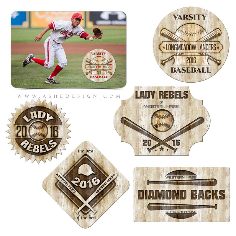 Ashe Design | Photoshop Templates | Customizable Word Art | Branded Baseball-Softball