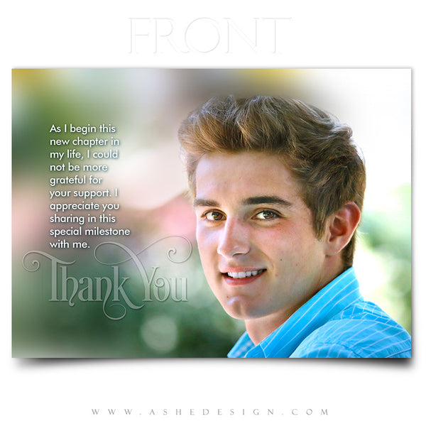 Ashe Design | Graduation Invitation | Senior Word Art Overlays | Ornate 5x7 Thank You