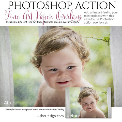 Photoshop Action | Texture Overlays - Fine Art Paper1