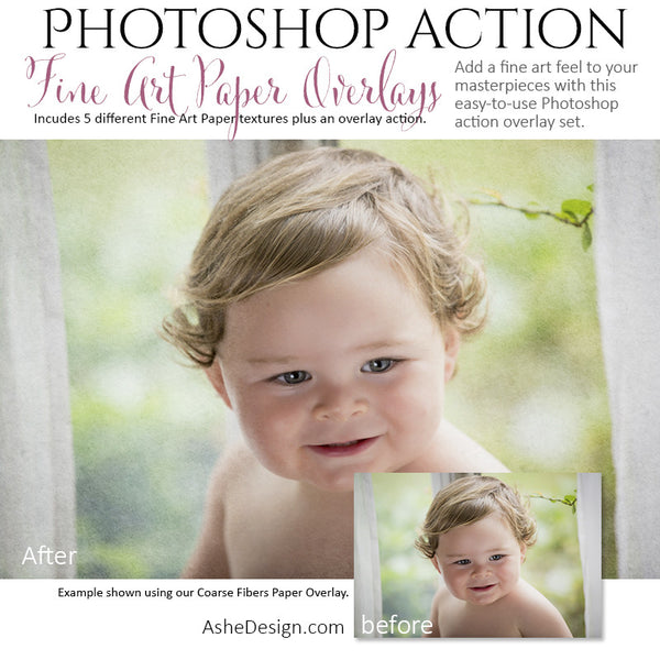 Photoshop Action | Texture Overlays - Fine Art Paper2