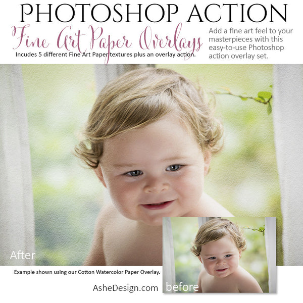Photoshop Action | Texture Overlays - Fine Art Paper3
