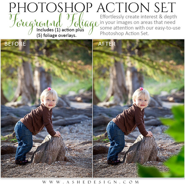 Ashe Design | Photoshop Action Overlays | Foreground Foliage3