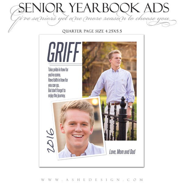 Ashe Design | Senior Yearbook Ad | Photoshop Templates | The Journey
