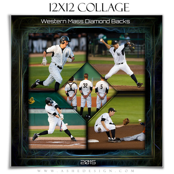 Sports Collage 12x12 | Neon Framed