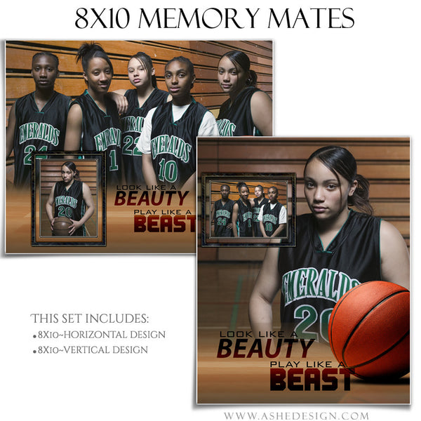 Ashe Design | Sports Memory Mates | 8x10 | Beauty And The Beast Basketball