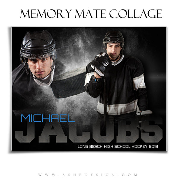 Ashe Design | 8x10 Memory Mate | Photoshop Templates | Powder Explosion Hockey hz