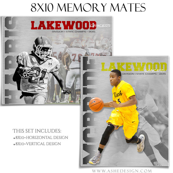 Ashe Design | 8x10 Memory Mate | Photoshop Templates | All Star