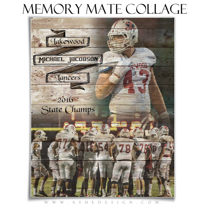 Ashe Design | 8x10 Sports Memory Mate Vertical | Branded