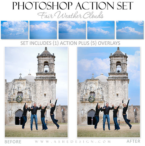 Ashe Design | Photoshop Action | Cloud Overlays