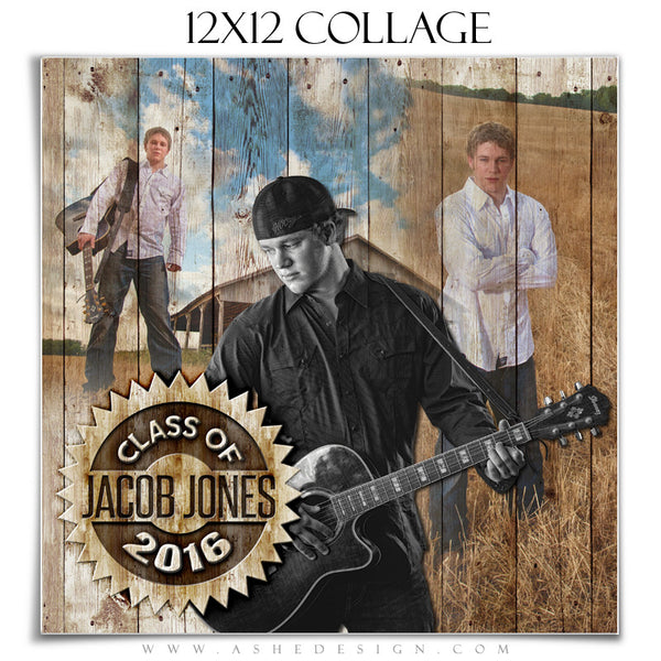 Ashe Design | Amped Senior Collage | 12x12 | Branded