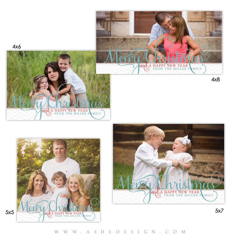Ashe Design | Holiday Photocards | Photoshop Templates | Curly Christmas