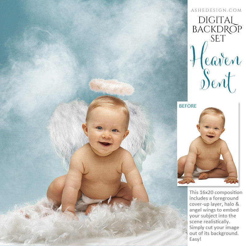 Ashe Design | Digital Backdrop Set | Heaven Sent