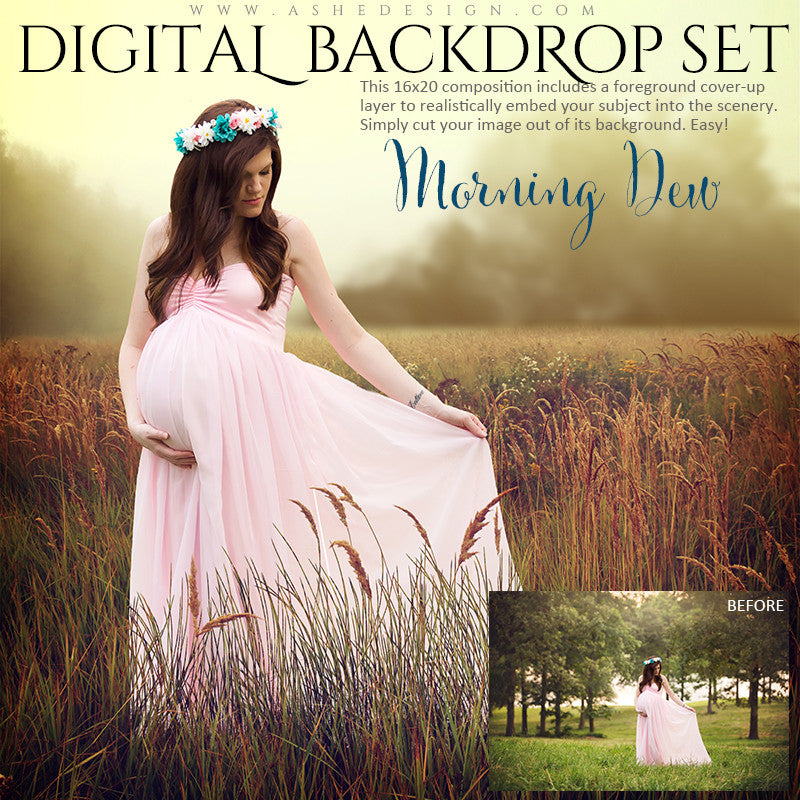 Ashe Design | Digital Backdrops | Morning Dew