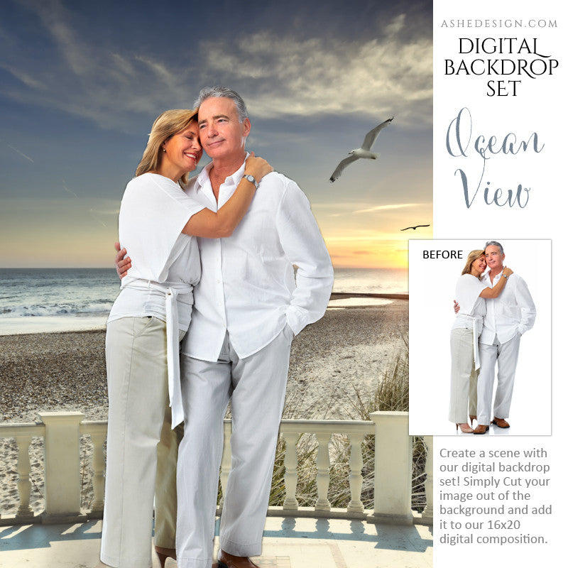 Ashe Design | Digital Backdrop Set | Ocean View